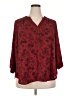 Torrid 100% Polyester Burgundy 3/4 Sleeve Blouse Size 2X Plus (2) - photo 1