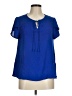 Eden Society 100% Polyester Blue Short Sleeve Blouse Size M - photo 1