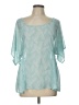 Torrid 100% Polyester Teal Short Sleeve Blouse Size Lg Plus (0) - photo 1
