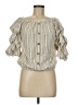 Coco Bianco Stripes Ivory 3/4 Sleeve Blouse Size M - photo 1