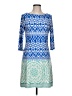 Just... Taylor Print Blue Casual Dress Size 10 - photo 1