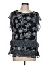 CAbi 100% Polyester Black Short Sleeve Blouse Size L - photo 1