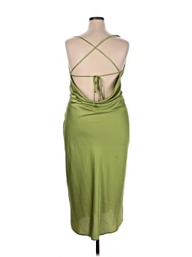 green emerald velvet dress Olive Green Wrap Satin Dress With Flutter Sleeves – Désir Couture
