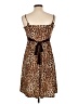 Wrapper Animal Print Brown Cocktail Dress Size L - photo 2