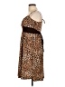 Wrapper Animal Print Brown Cocktail Dress Size L - photo 5