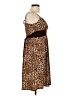 Wrapper Animal Print Brown Cocktail Dress Size L - photo 4