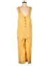 Rhythm. 100% Linen Solid Yellow Jumpsuit Size 6 - photo 1