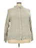 Solitaire 100% Rayon Gray Long Sleeve Blouse Size 3X - photo 1