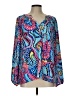 Investments 100% Polyester Blue Long Sleeve Blouse Size L - photo 1