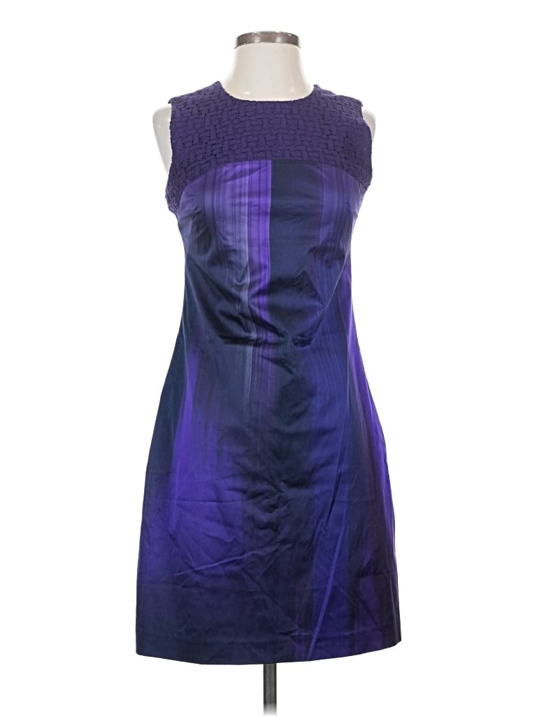Elie Tahari Cocktail Dress - Sheath: Purple Graphic Pattern Dresses - Used - Size 38