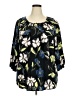 Evri 100% Rayon Black 3/4 Sleeve Blouse Size 2X - photo 1