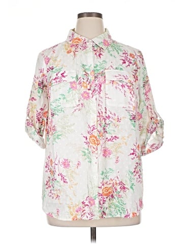 Croft & Barrow 3/4 Sleeve Button-Down Shirt (view 1)