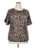 Bibi Animal Print Brown Short Sleeve T-Shirt Size XXL (estimated) - photo 1