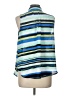 Elle 100% Polyester Stripes Blue Sleeveless Blouse Size L - photo 2