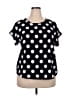 Shein Curve 100% Polyester Polka Dots Black Short Sleeve Top Size 2X - photo 1
