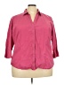 Riders Pink 3/4 Sleeve Button-Down Shirt Size 3X - photo 1