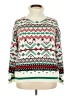 Tint & Shadow 100% Acrylic Print White Pullover Sweater Size 2X - photo 1
