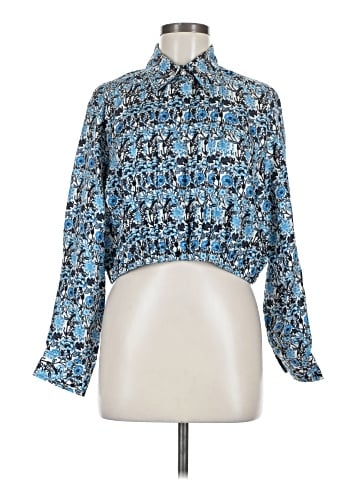 Sandro Long Sleeve Silk Top (view 1)