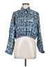 Sandro 100% Silk Print Blue Long Sleeve Silk Top One size (estimated) - photo 1