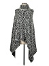 Ann Taylor Animal Print Black Silver Poncho Size M - photo 1