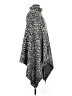 Ann Taylor Animal Print Black Silver Poncho Size M - photo 4