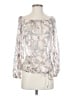 Arden B. 100% Silk Silver 3/4 Sleeve Silk Top Size XS - photo 1
