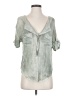 Free People 100% Rayon Silver Short Sleeve Blouse Size XS - photo 1
