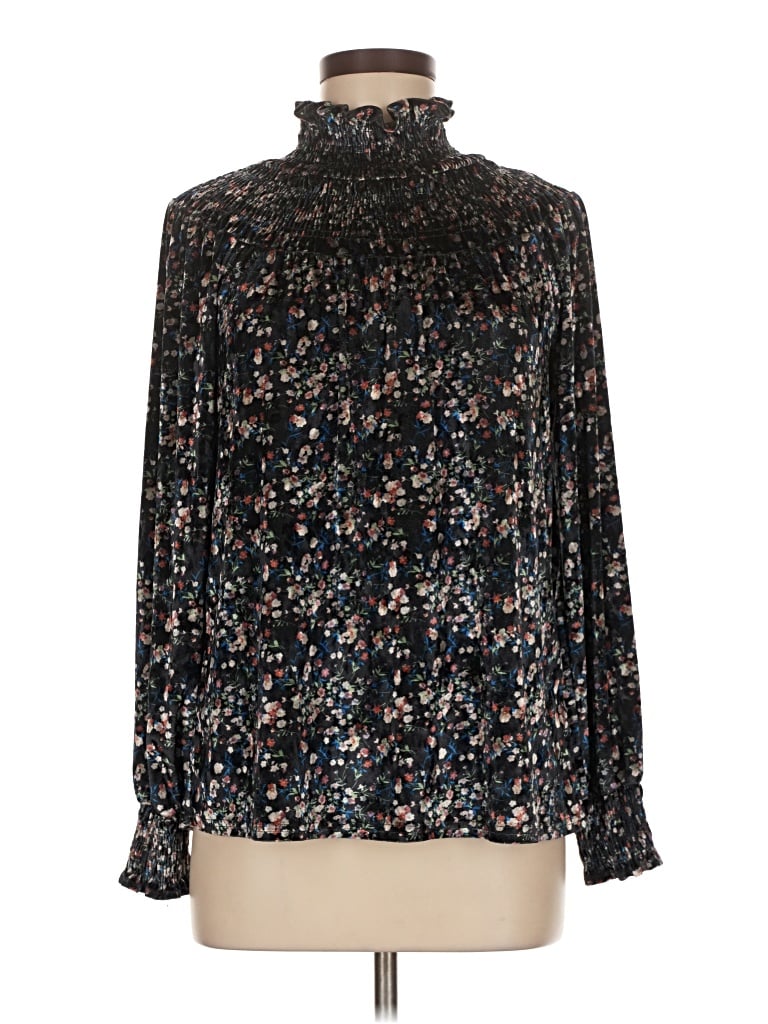 Pre-owned Sugar Lips Long Sleeve Blouse In Black