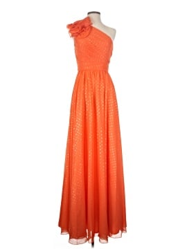 strapless open back dress Long sleeves orange maxi chiffon dress 5076 – Xiaolizi main image 0