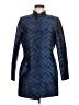 Anne Klein 100% Polyester Chevron-herringbone Blue Coat Size 6 - photo 1
