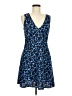 Uniqlo 100% Polyester Print Blue Cocktail Dress Size S - photo 1