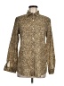 J. McLaughlin 100% Cotton Animal Print Brown Long Sleeve Button-Down Shirt Size M - photo 1