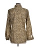 J. McLaughlin 100% Cotton Animal Print Brown Long Sleeve Button-Down Shirt Size M - photo 2