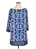 Laundry by Design Print Blue Casual Dress Size 14 - photo 1