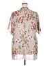 Try This Floral Tan Short Sleeve Blouse Size 2X (estimated) - photo 2