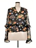 Forever 21 Plus 100% Polyester Black 3/4 Sleeve Blouse Size 2X - photo 2