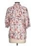 AVARA 100% Cotton Floral Silver 3/4 Sleeve Blouse Size L - photo 2