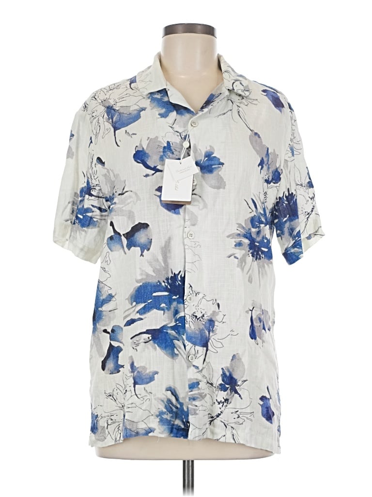 Assorted Brands Short Sleeve Button Down Shirt In Blue