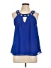 Papaya 100% Polyester Blue Sleeveless Blouse Size L - photo 1