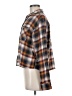 Express Plaid Brown Long Sleeve Button-Down Shirt Size M - photo 5