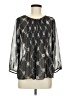 Old Navy 100% Polyester Black 3/4 Sleeve Blouse Size M - photo 1