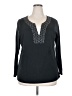 Basic Editions Black Long Sleeve Henley Size 2X - photo 1