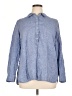 Talbots 100% Linen Blue Long Sleeve Button-Down Shirt Size XL - photo 1