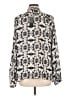 Worthington 100% Polyester Animal Print Silver Long Sleeve Blouse Size L (tall) - photo 2