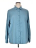 Unbranded 100% Polyester Solid Blue Long Sleeve Blouse Size XL - photo 1