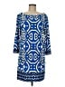 Laundry by Design Print Blue Casual Dress Size 8 - photo 1