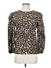 J.Crew 100% Cotton Animal Print Brown Long Sleeve Blouse Size XS - photo 1