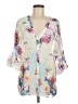 Daniel Rainn 100% Polyester Floral Ivory 3/4 Sleeve Blouse Size M - photo 1
