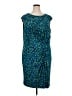 Lauren by Ralph Lauren Print Teal Cocktail Dress Size 22w - photo 1