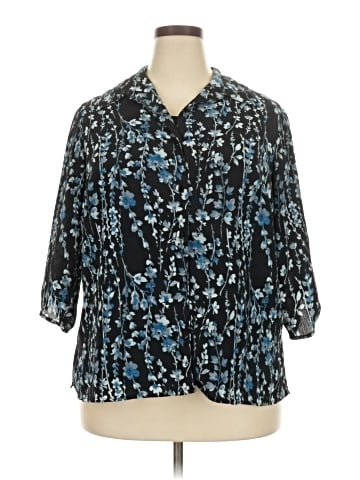 Just My Size 3/4 Sleeve Blouse (view 1)
